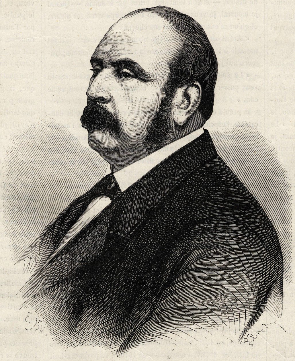 Porträt von Ledru Rollin (Ledru-Rollin) (1807-1874), französischer Politiker. Gravur aus dem 19. Jahrhundert von Unknown artist