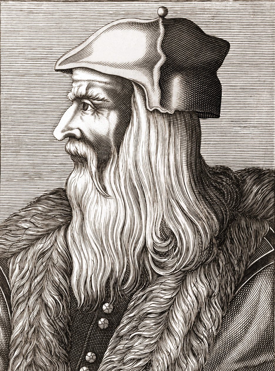 Porträt von Leonardo da Vinci (Leonardo da Vinci) (1452 - 1519). von Unknown artist