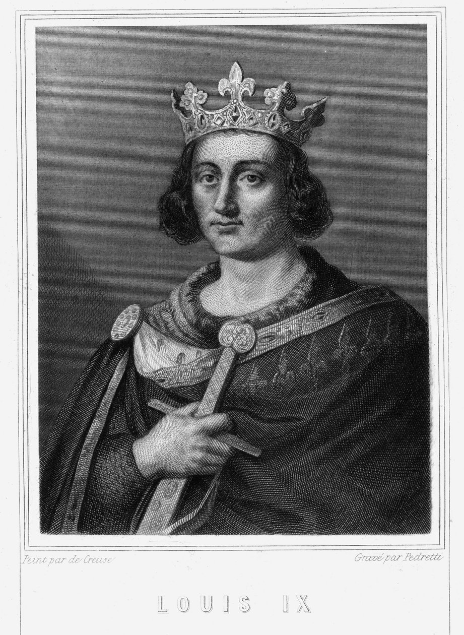 Porträt von Ludwig IX. oder Saint Louis (1214-1270), König von Frankreich - in „Geschichte der Franzosen“ von Lavallée, Gravur, undatiert von Unknown artist
