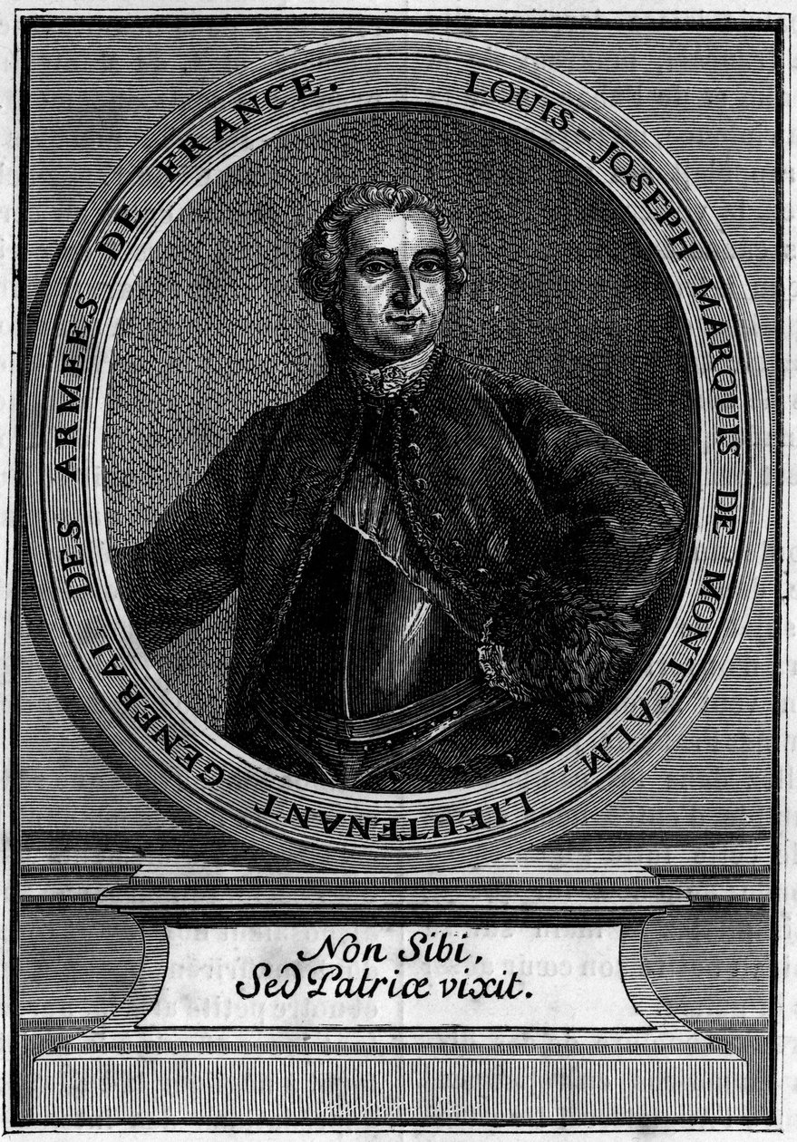 Porträt von Louis Joseph Marquis de Montcalm (1712-1759), Generalleutnant der Armeen Frankreichs, berühmt für seine Eroberung von Quebec von Unknown artist