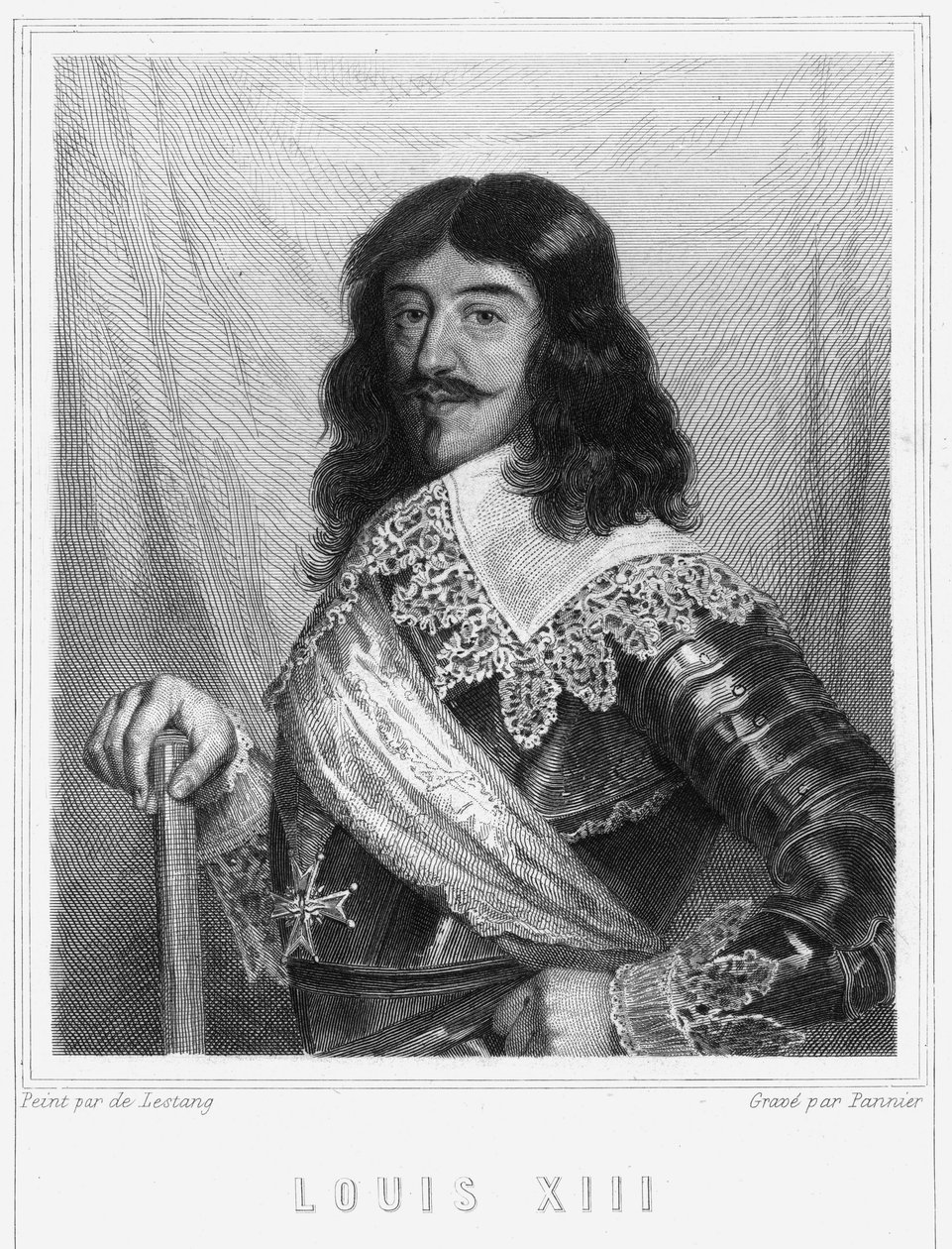 Porträt von Ludwig XIII. (1601 - 1643), König von Frankreich - in „Histoire des Français“ von Lavallée, Gravur, undatiert. von Unknown artist