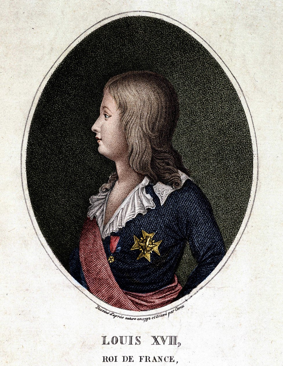 Porträt von Louis XVII., Dauphin von Frankreich - Gravur des 19. Jahrhunderts von Unknown artist