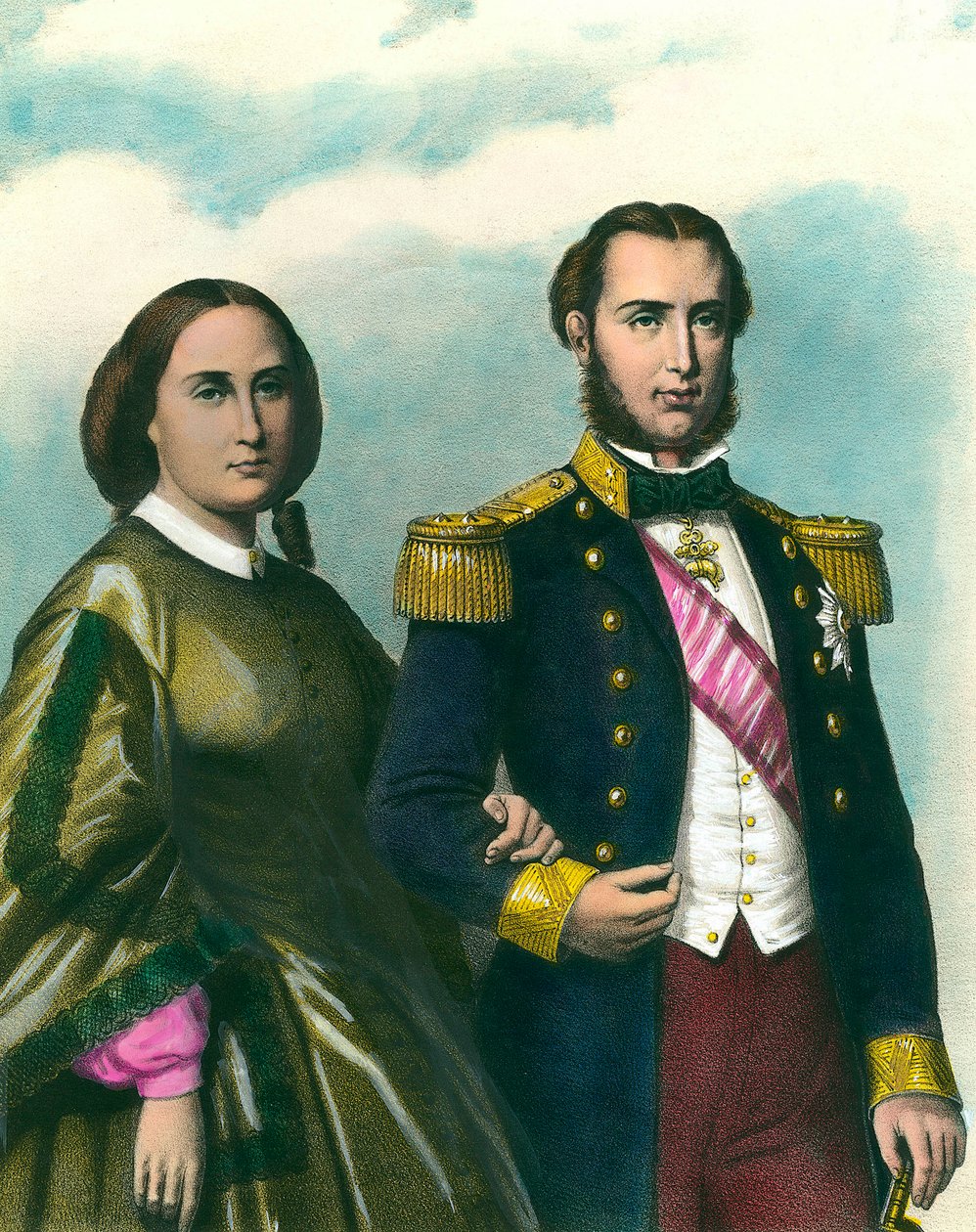 Porträt von Maximilian I. (1832-1867), Kaiser von Mexiko, und seiner Frau Charlotte von Belgien (1840-1927) von Unknown artist