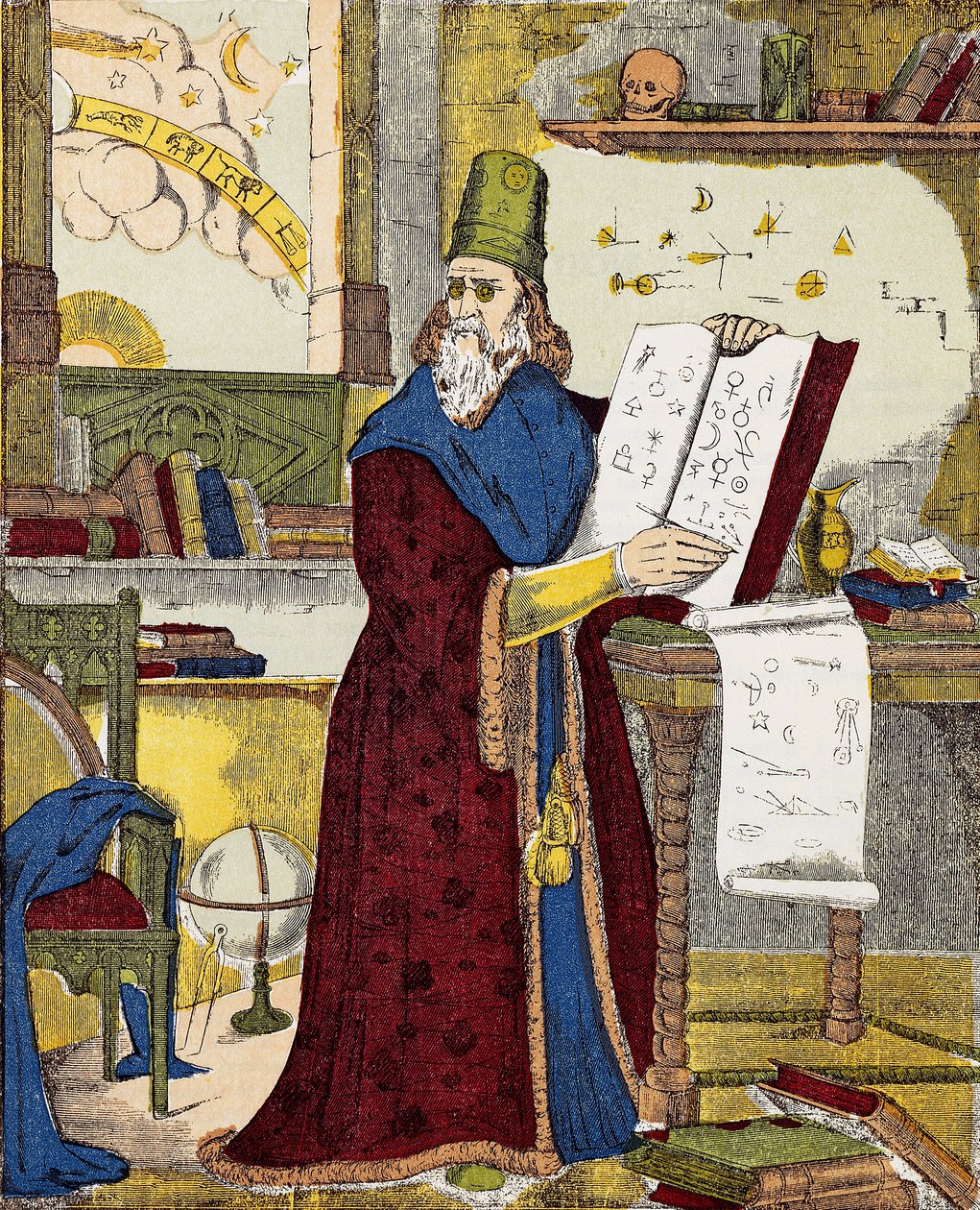 Porträt von Michel de Notre Dame (Nostradamus) französischer Astrologe - Porträt von Nostradamus, Michel de Notre Dame (1503-1566) französischer Astrologe und Arzt - Gravur von Unknown artist