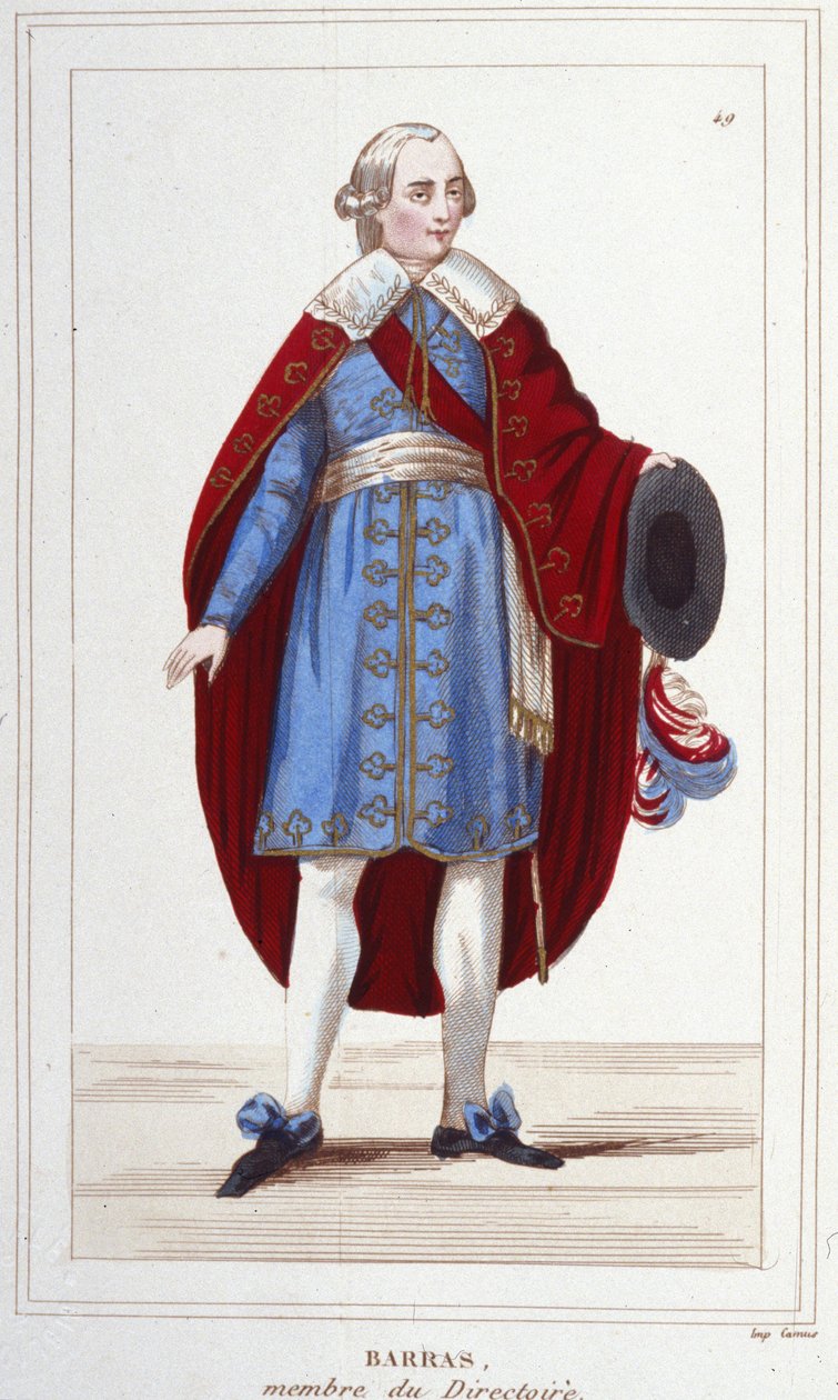 Porträt von Paul Barras (1755 - 1829) Gravur aus dem 19. Jahrhundert von Unknown artist