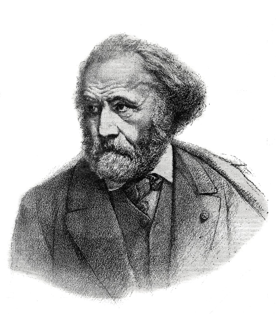 Porträt von Paul Chenavard (1807-1895), französischer Maler - Gravur von 1895 von Unknown artist