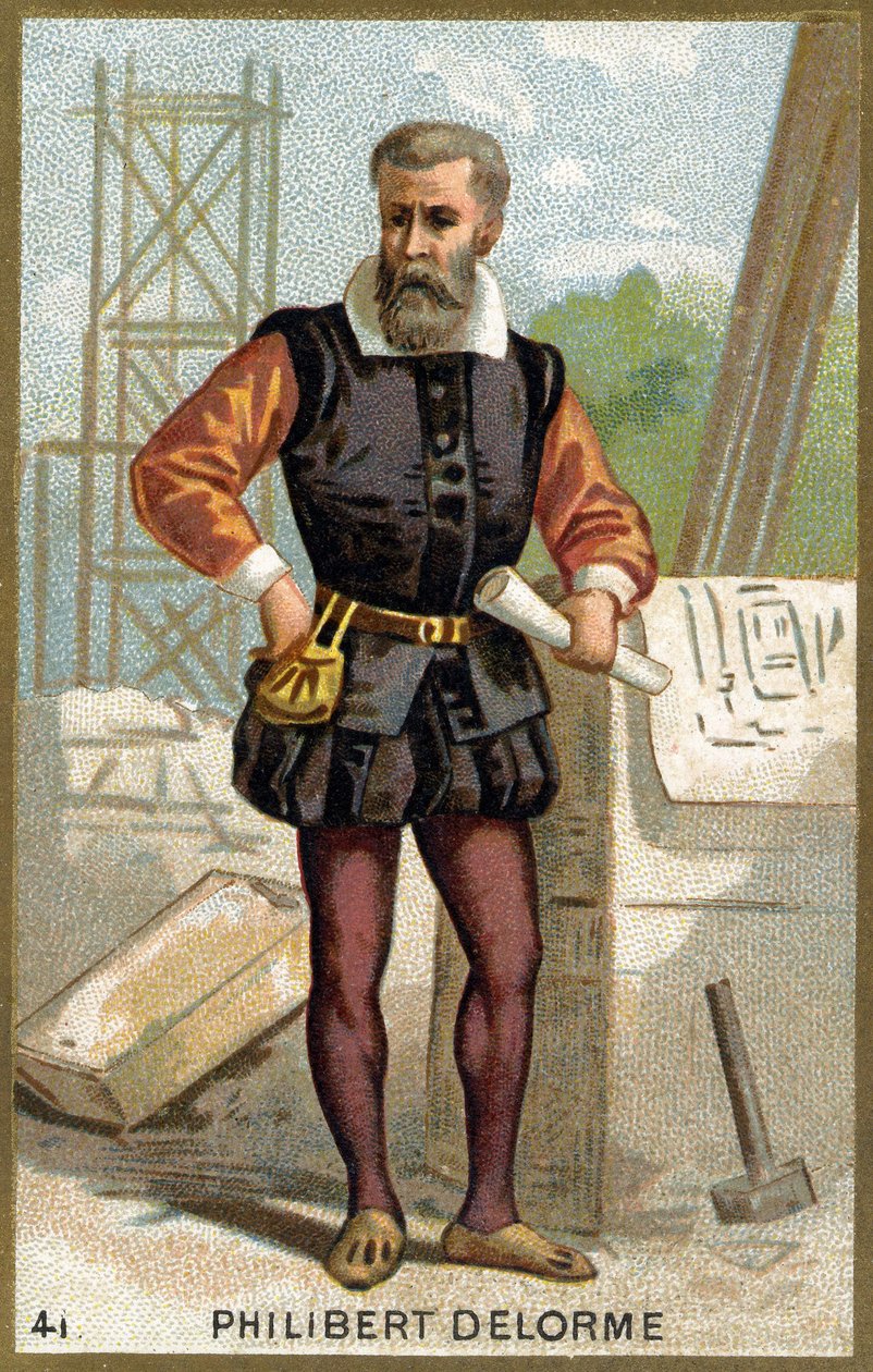Porträt von Philibert Delorme (1510-1570) französischer Architekt, Designer und Theoretiker. Chromolithographie des 19. Jahrhunderts von Unknown artist