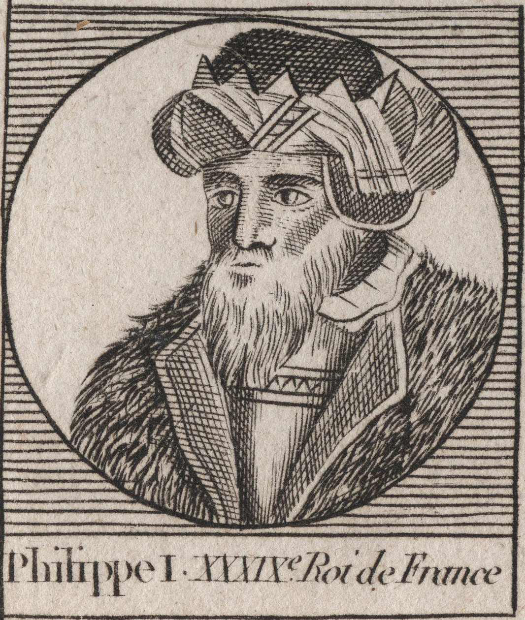 Porträt von Philipp I. (1060 - 1108), König von Frankreich - Gravur aus „Instruction sur l