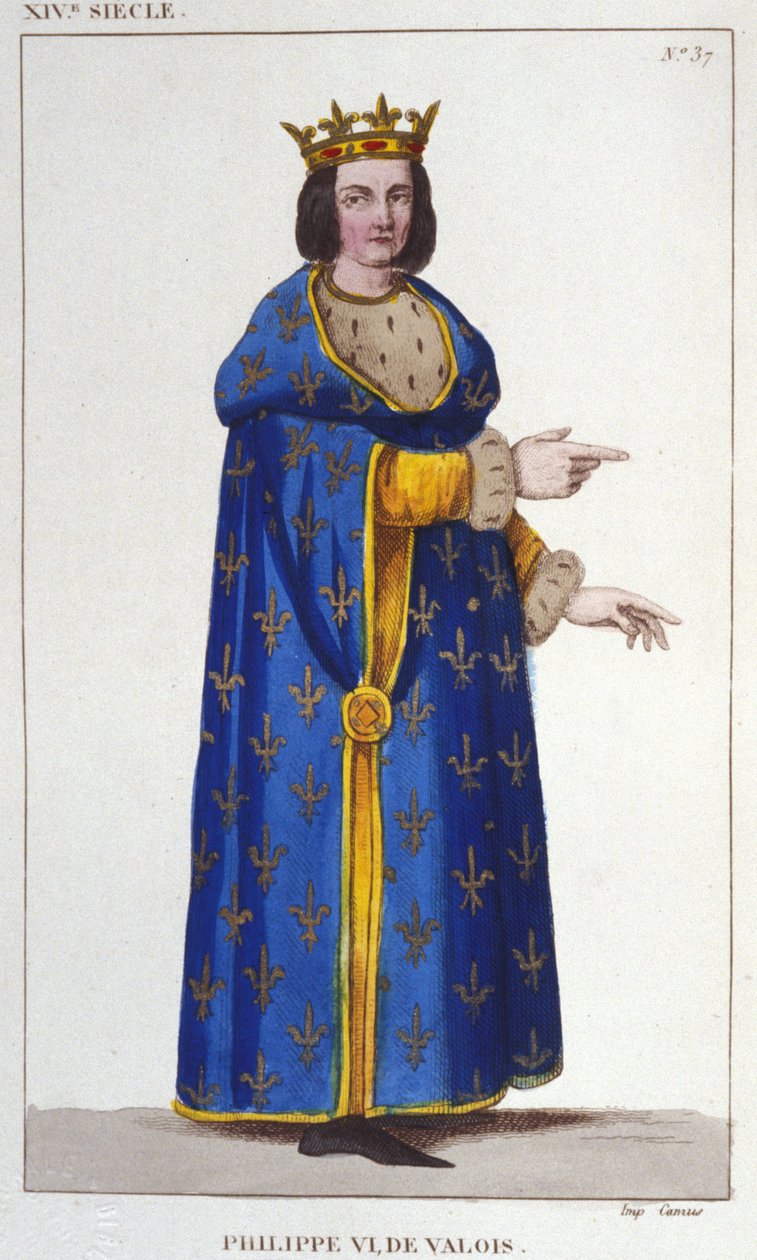 Porträt von Philipp VI. von Valois (1293-1350), König von Frankreich. Gravur von 1830 von Unknown artist