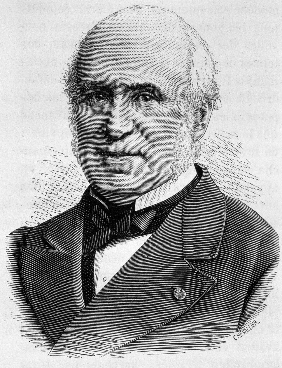 Porträt von Pierre Charles Chesnelong (1820 - 1899). Gravur aus dem späten 19. Jahrhundert in „Histoire de France“ von H. Martin von Unknown artist