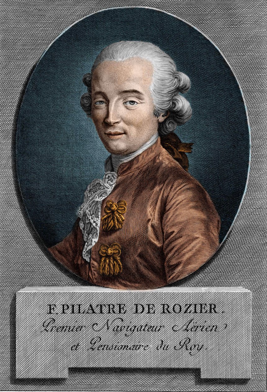 Porträt von Pilâtre de Rozier (1756 - 1785), französischer Physiker und Aeronaut (erste Fahrt im Heißluftballon) von Unknown artist