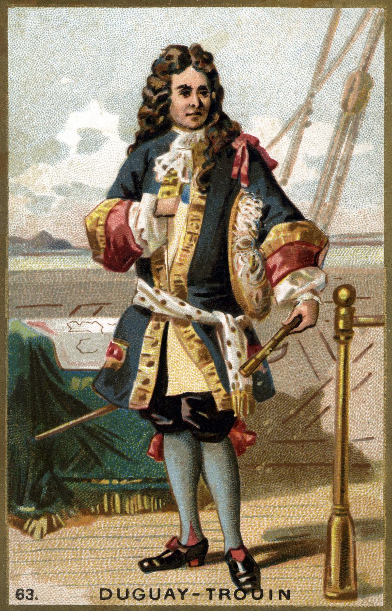 Porträt von René Duguay-Trouin (René Trouin du Gué genannt) (1673-1736), französischer Seefahrer. Chromolithographie des 19. Jahrhunderts von Unknown artist