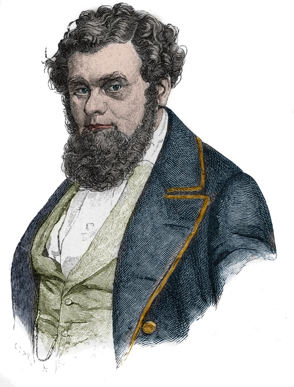Porträt von Robert Blum (1807-1848), einem deutschen Politiker, Journalisten, Verleger und Dichter von Unknown artist