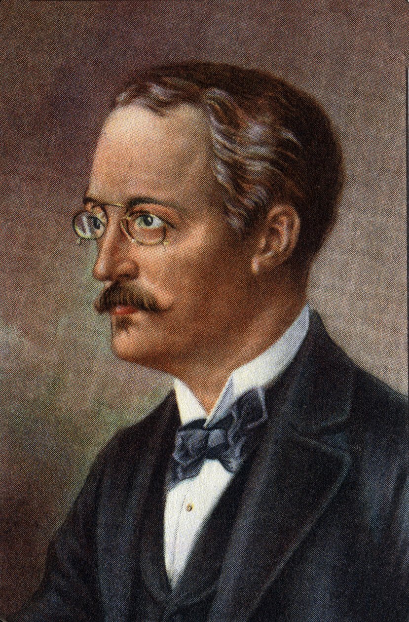 Porträt von Rudolf Diesel, deutscher Ingenieur, 20. Jahrhundert (Chromo) von Unknown Artist