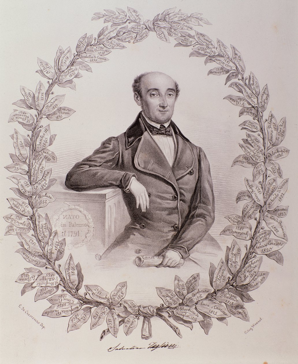 Porträt von Salvatore Taglioni (Gravur) von Unknown artist
