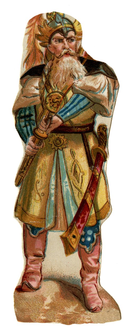 Porträt von Tamerlan (1336-1405) (oder Timur Lang, „Timur der Lahme“). Chromolithographie, Ende des 19. Jahrhunderts von Unknown artist