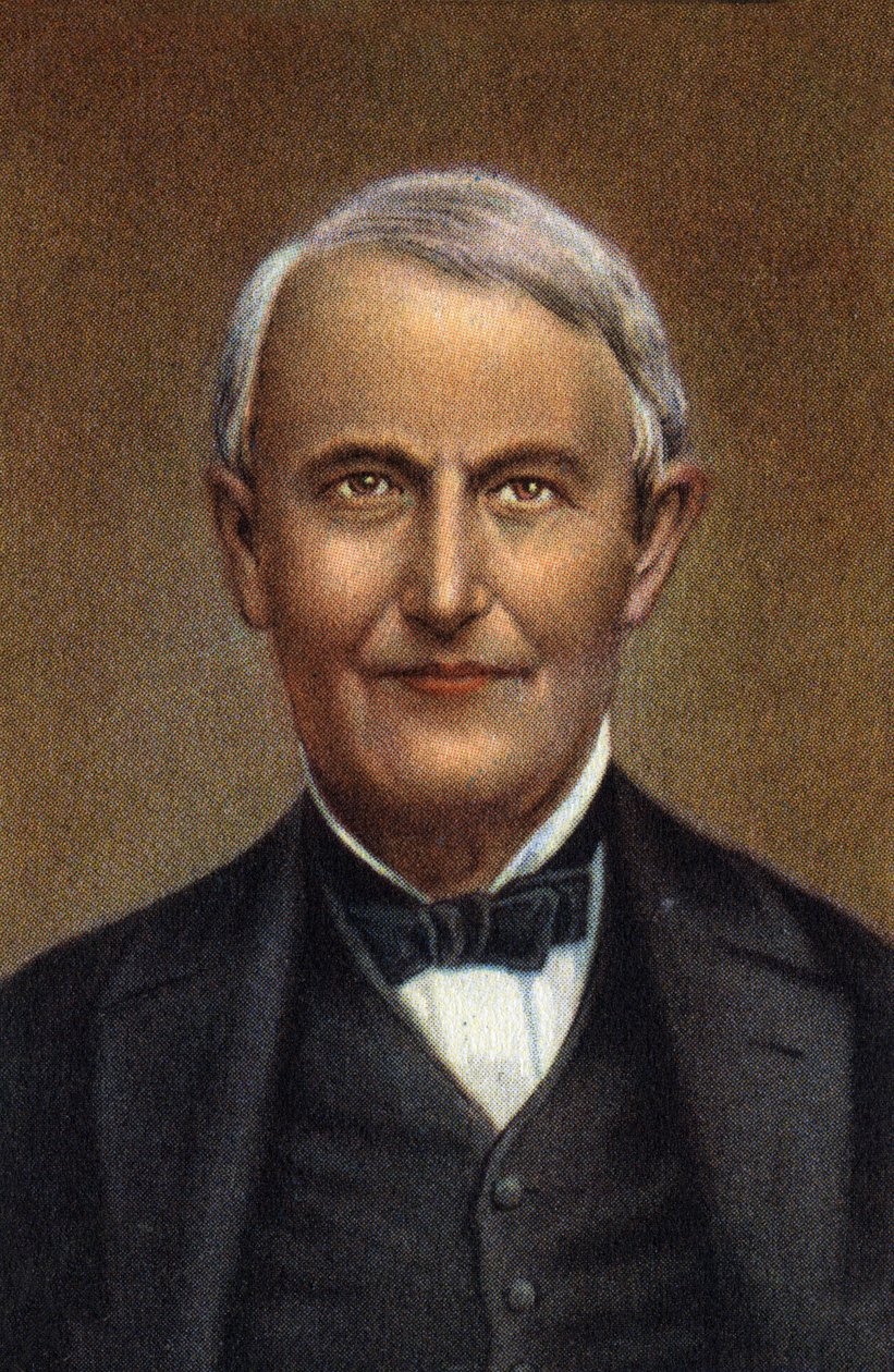 Porträt von Thomas Alva Edison, amerikanischer Wissenschaftler und Erfinder. von Unknown Artist