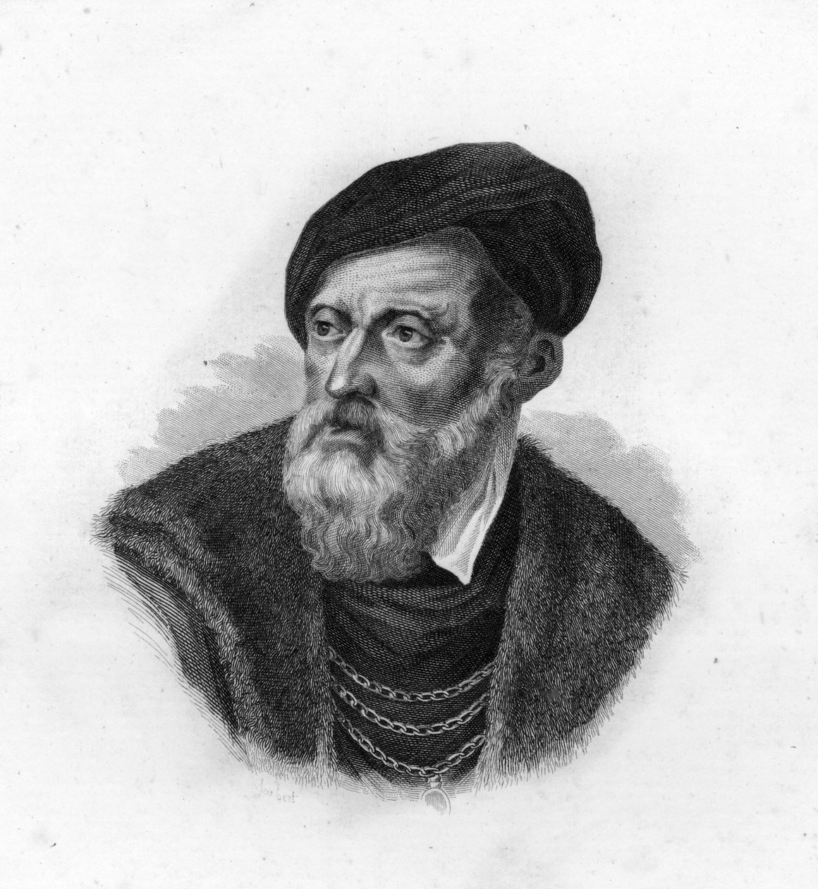 Porträt von Tizian (1490-1576), Tiziano Vecellio, venezianischer Maler von Unknown artist