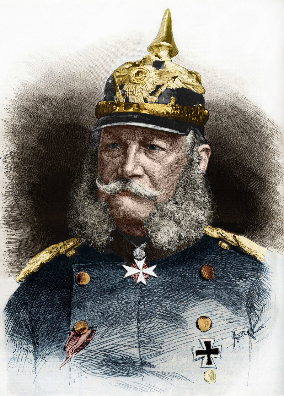 Porträt von Wilhelm I. (1797-1888), König von Preußen und Kaiser von Deutschland. Gravur aus dem späten 19. Jahrhundert von Unknown artist