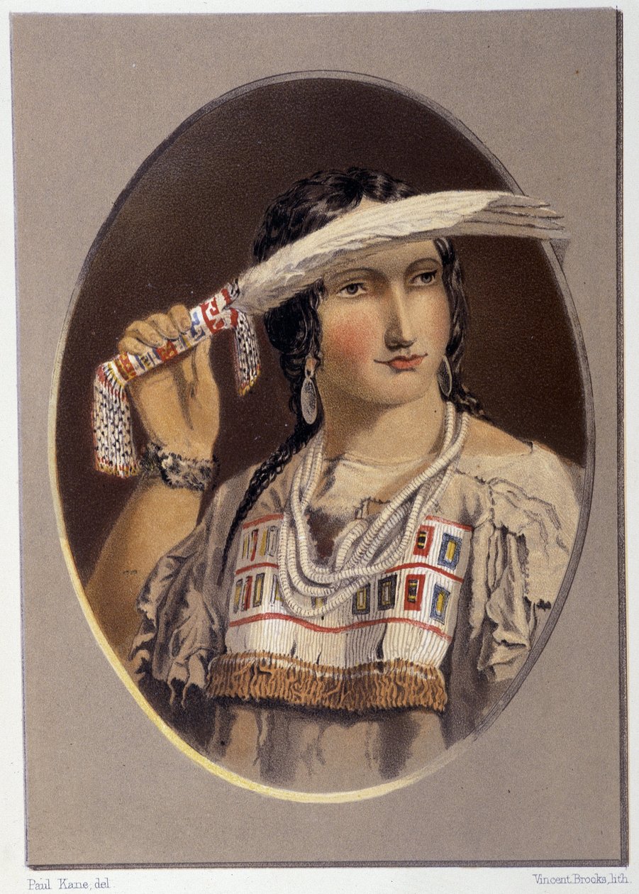 Porträt eines Mischlingsindianers - in „Wandering of an Artist among the Indians of North America“ von Paul Kane, Longmans & Roberts, London von Unknown artist