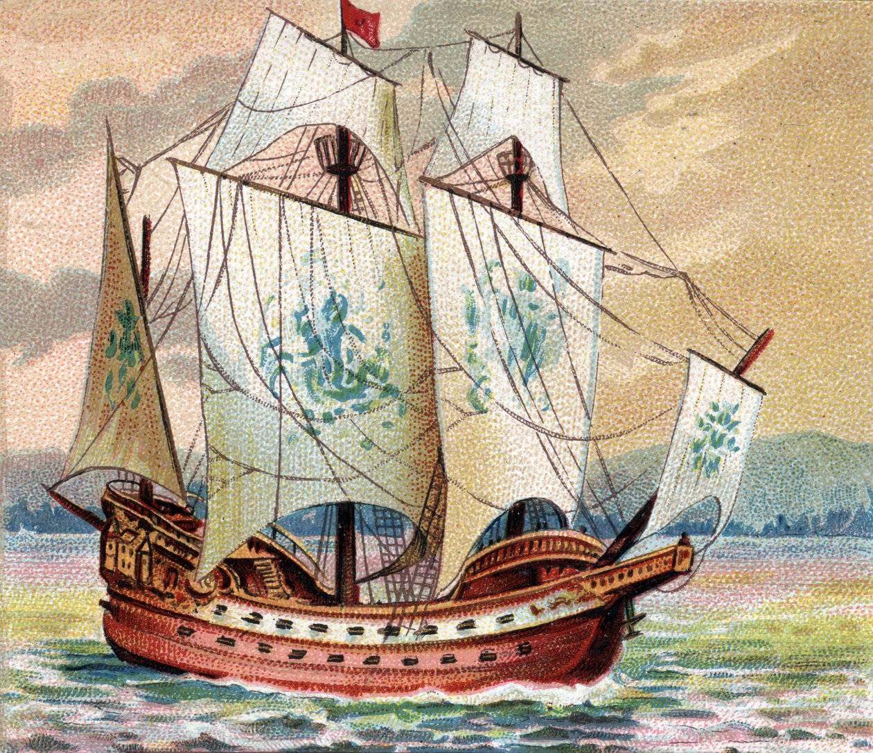 Portugiesische Karacke - Darstellung einer Karacke der portugiesischen Flotte Ende des 15. Jahrhunderts von Unknown artist