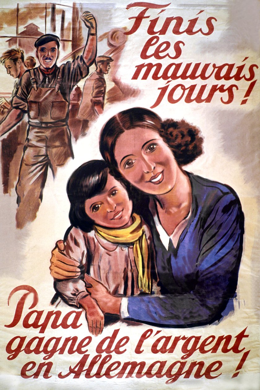 Plakat für STO (Zwangsarbeitsorganisation) während der deutschen Besetzung Frankreichs, ca. 1943 von Unknown artist
