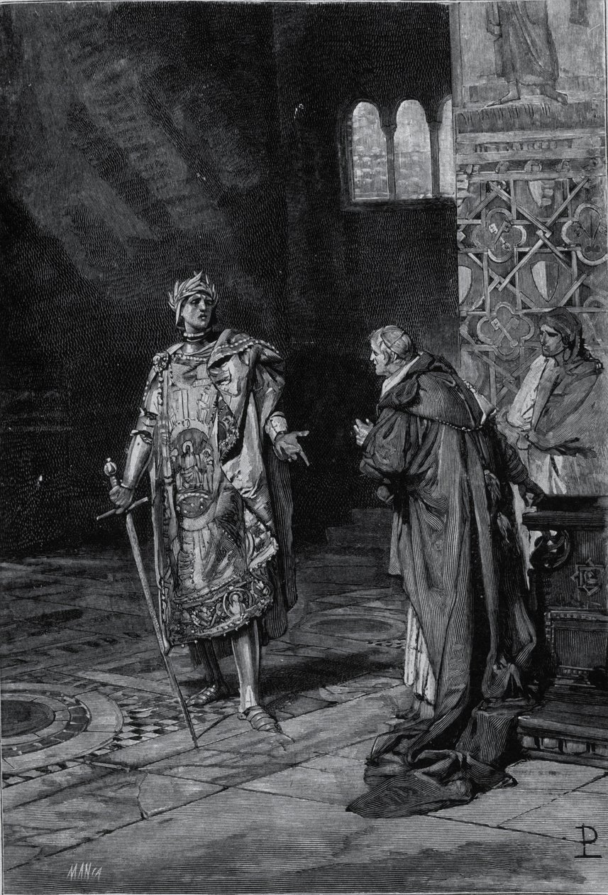 Darstellung von Cola di Rienzo (1314-1354), Tribun des römischen Volkes. Illustration aus dem späten 19. Jahrhundert von Unknown artist