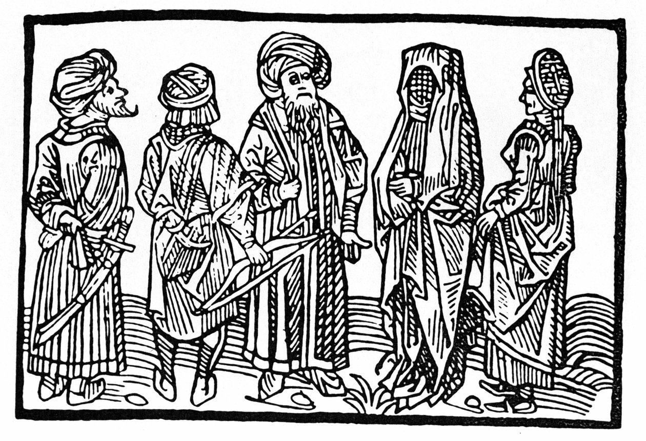 Darstellung von Sarazenen, Holzschnitt des 15. Jahrhunderts von Unknown artist