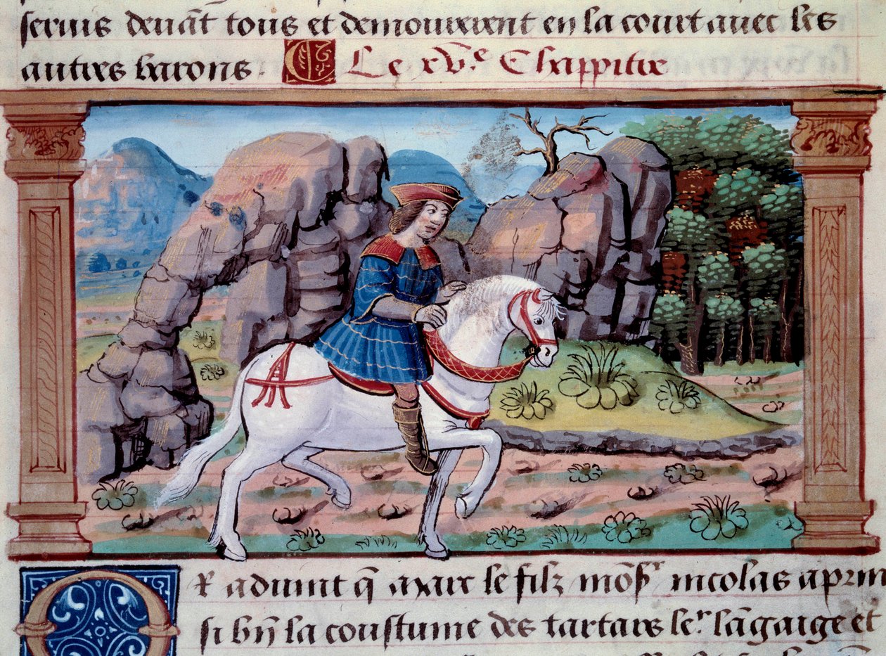 Darstellung des venezianischen Seefahrers Marco Polo zu Pferd von Unknown artist