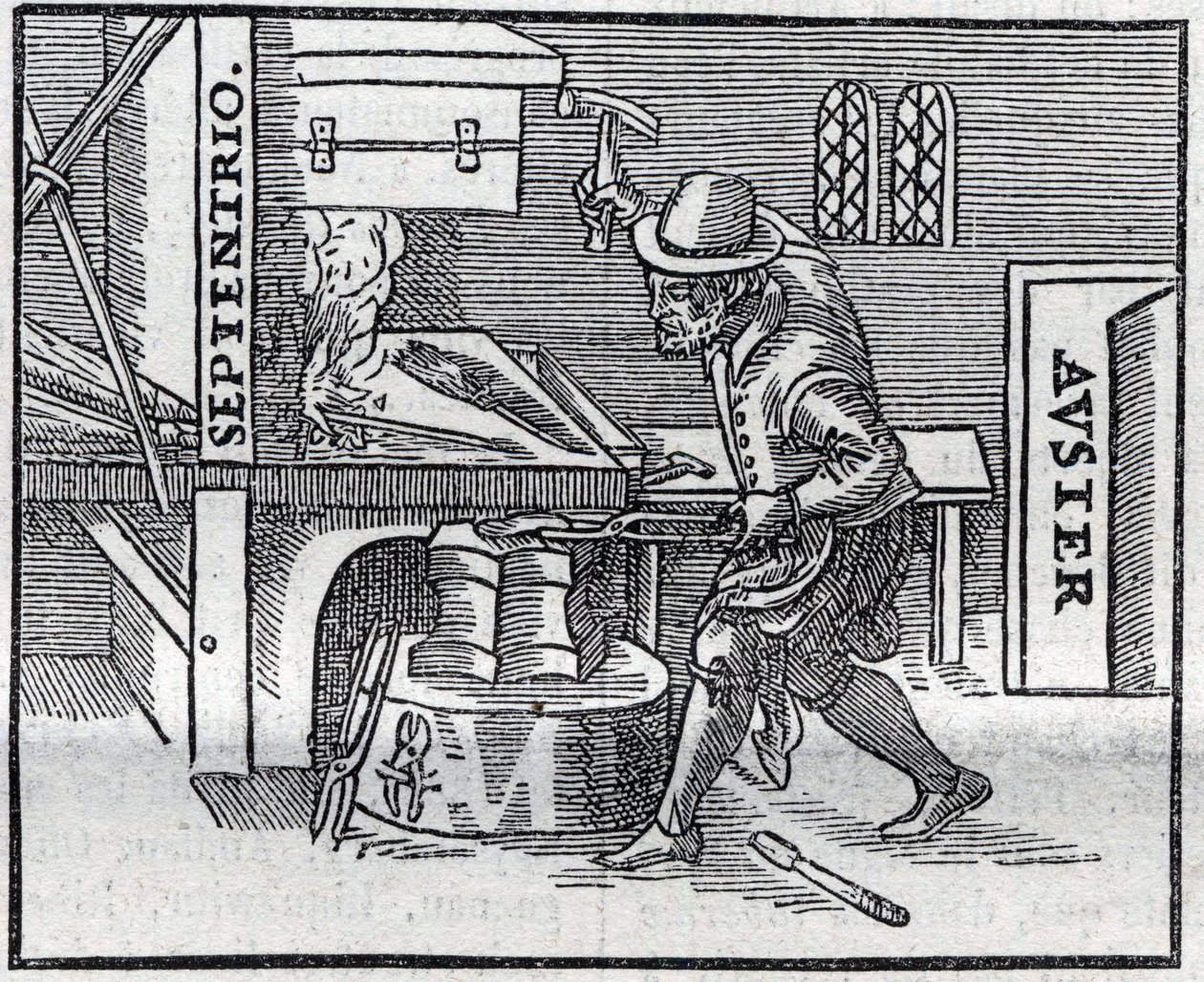 Reproduktion der Gravur des Werks von 1600 "De Magnete, Magneticisque Corporibus, et de Magno Magnete Tellure" (oder Magnetismus und magnetische Körper, und der große Magnet der Erde) von William Gilbert von Unknown artist
