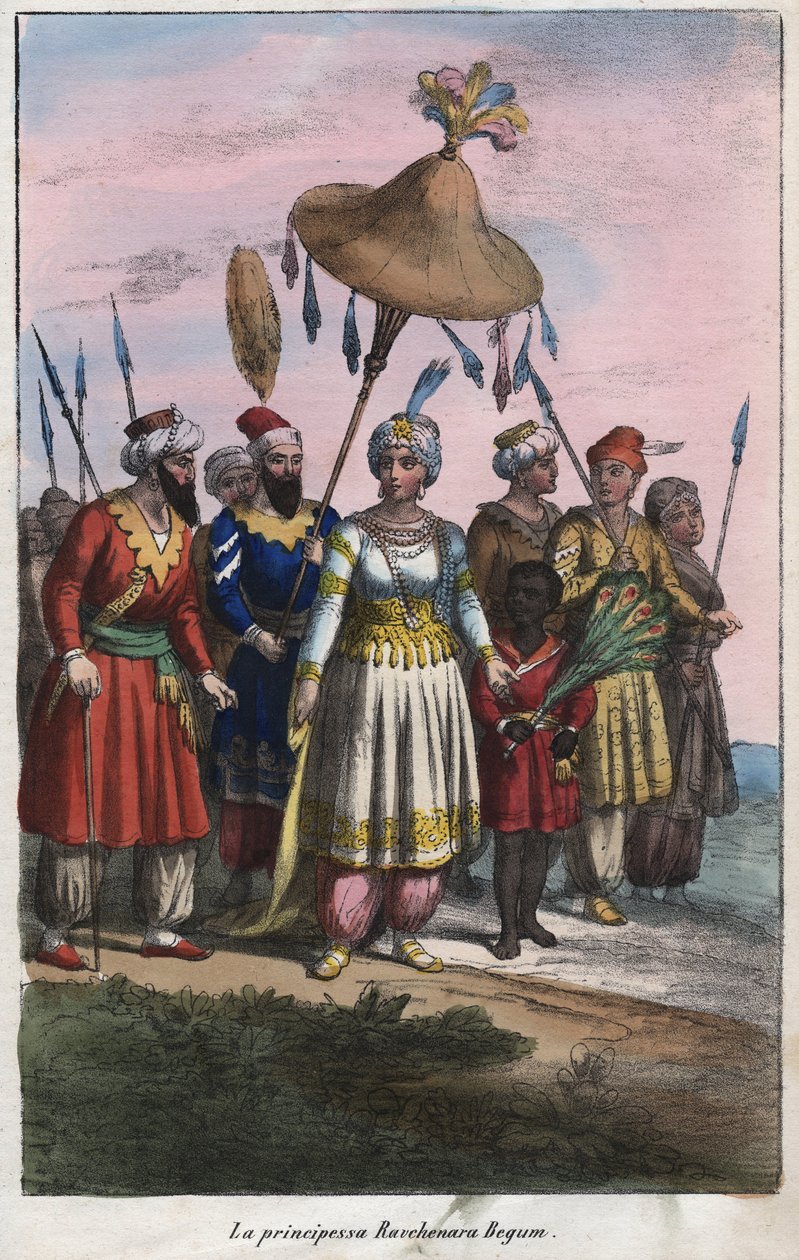 Roshanara Begum (1617-1671) - Kaiserliche Prinzessin des Mogulreichs - Gravur aus 