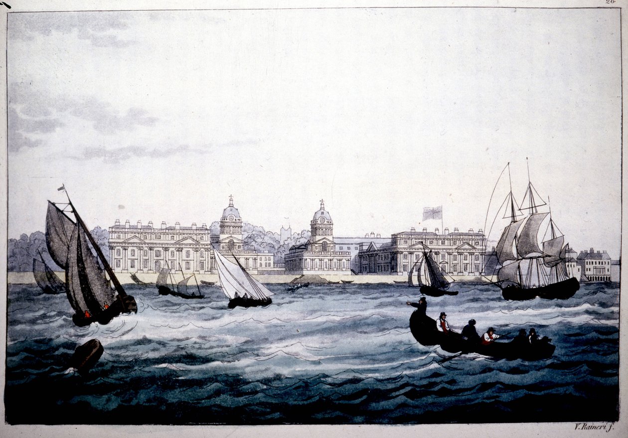 Royal Hospital in Greenwich an der Themse, England von Unknown artist