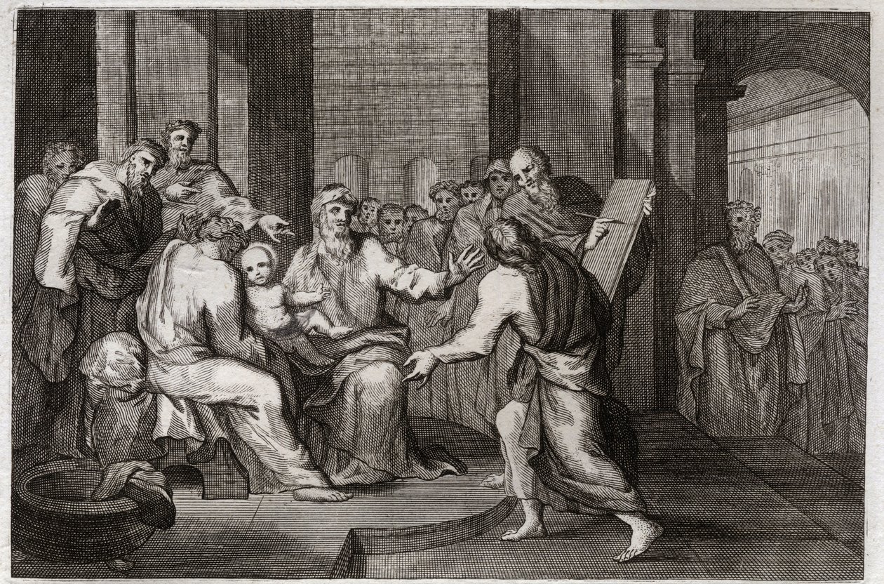 Royaumont-Bibel, Neues Testament: Beschneidung Jesu Christi. Illustration von 1811. von Unknown artist
