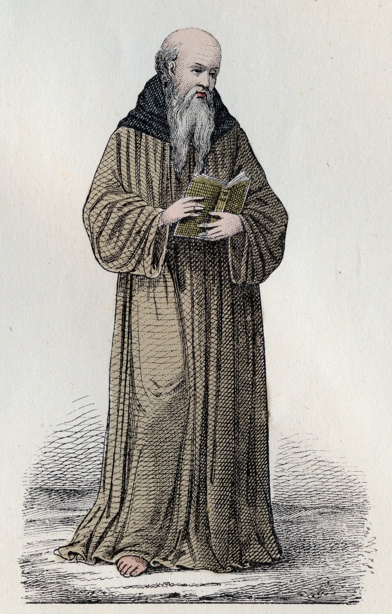 HEILIGER BONAVENTURA (1221-1274) italienischer Franziskaner-Kardinal, Theologe und Philosoph - Porträt des Heiligen Bonaventura (Giovanni da Fidanza oder Bonaventura de Bagnorea, ca. 1220-1274), Theologe, Kirchenlehrer (Seraphischer Doktor). Gravur des 19. von Unknown artist