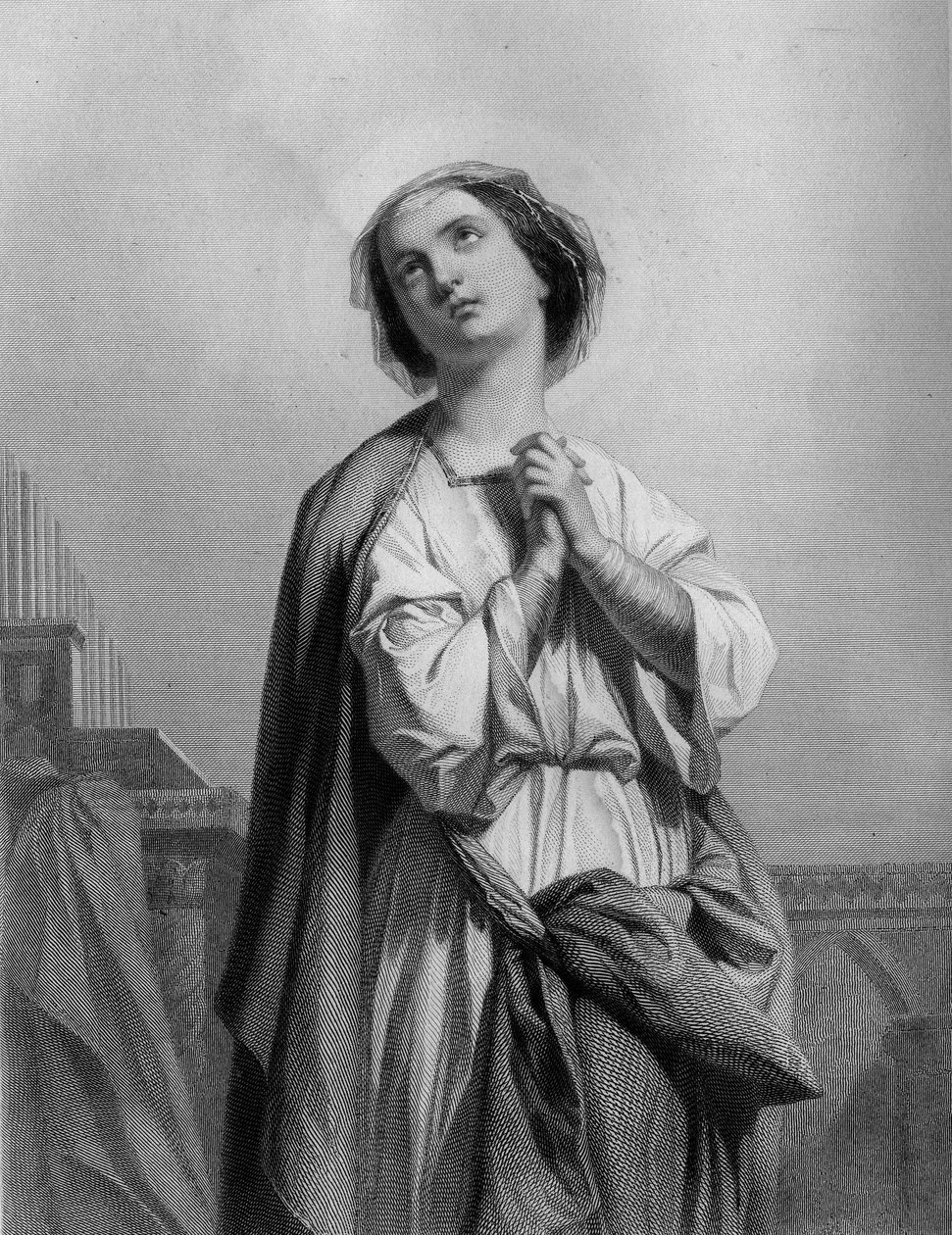 Heilige Cäcilia, Jungfrau und Märtyrerin, enthauptet in Rom (232) - in Die heiligen Frauen. 1852 von Unknown artist
