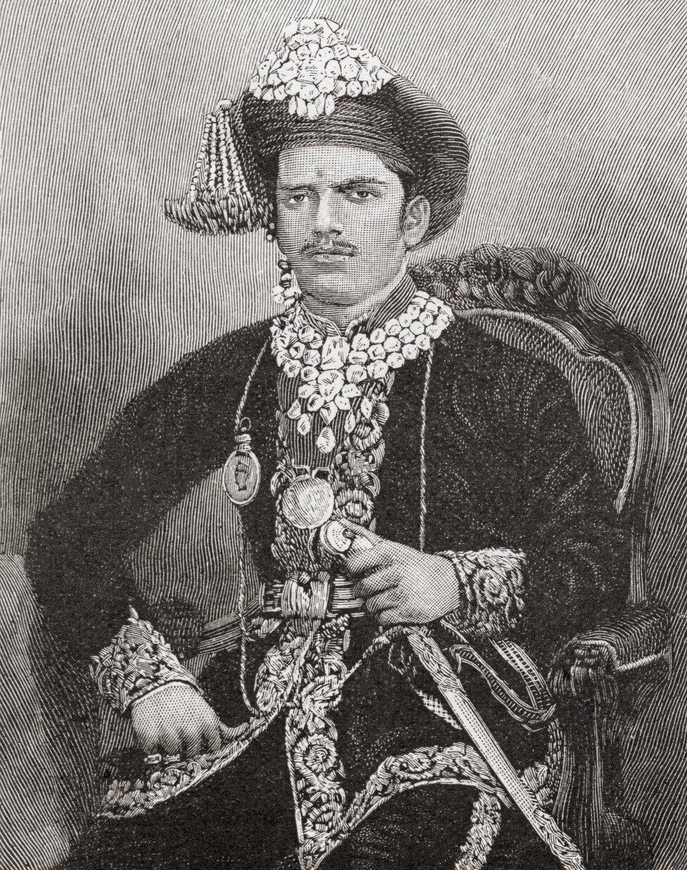 Sayajirao Gaekwad III, im Alter von 17 Jahren, Maharadscha von Baroda, Indien (Gravur) von Unknown artist