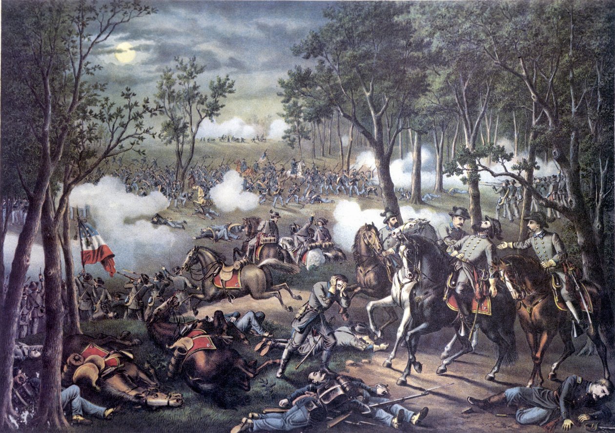 Sezessionskrieg (1861 - 1865): Chancellorsville-Kampagne: Schlacht von Chancellorsville (Virginia) 30. April - 6. Mai von Unknown artist