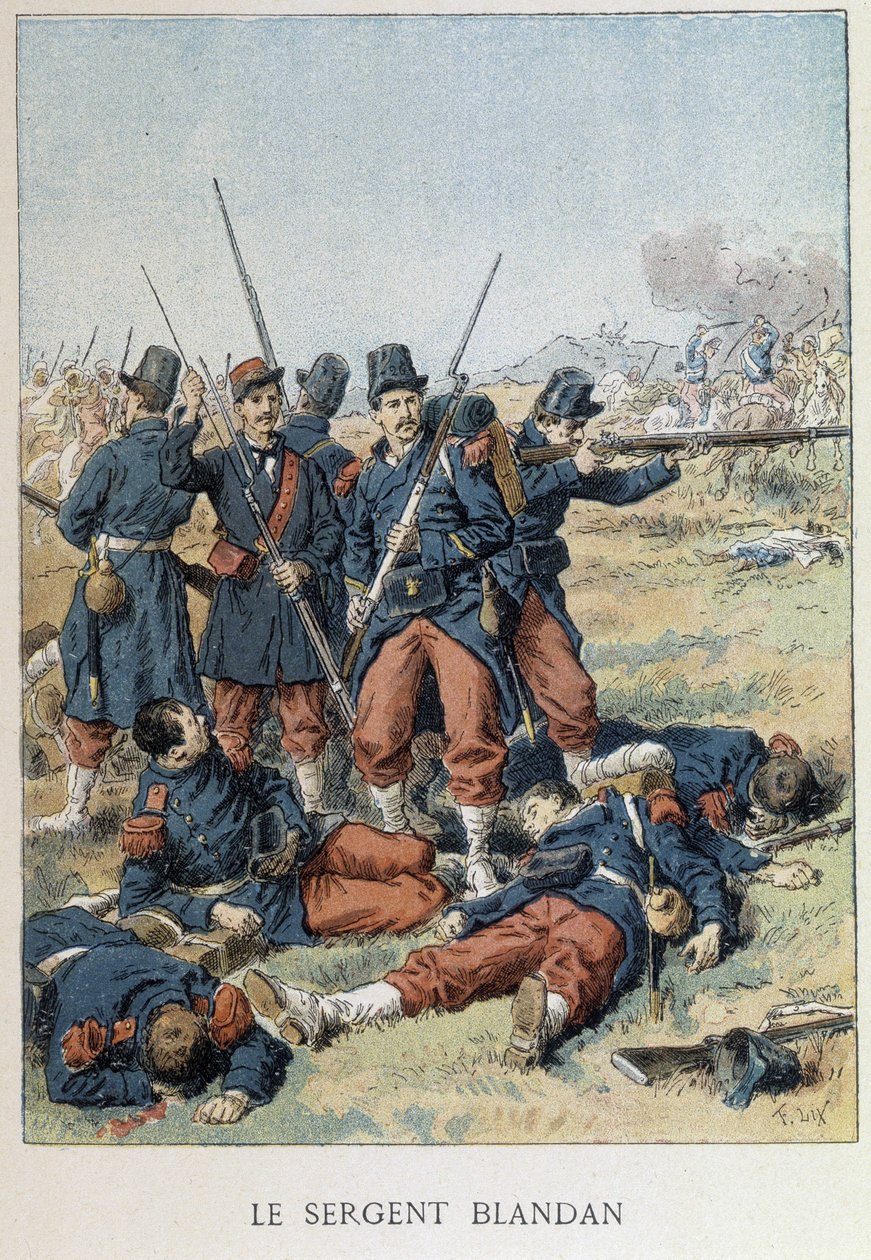 Sergeant Blandan starb während der Eroberung Algeriens 1842 - in „Die Geschichte Frankreichs“ von Unknown artist