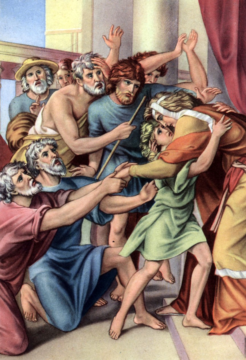 Set biblischer Bildungspostkarten aus den 50er Jahren von Unknown Artist