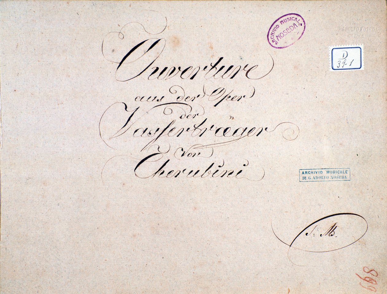 Noten von Die zwei Tage (Ouvertüre), Oper von Luigi Cherubini von Unknown artist