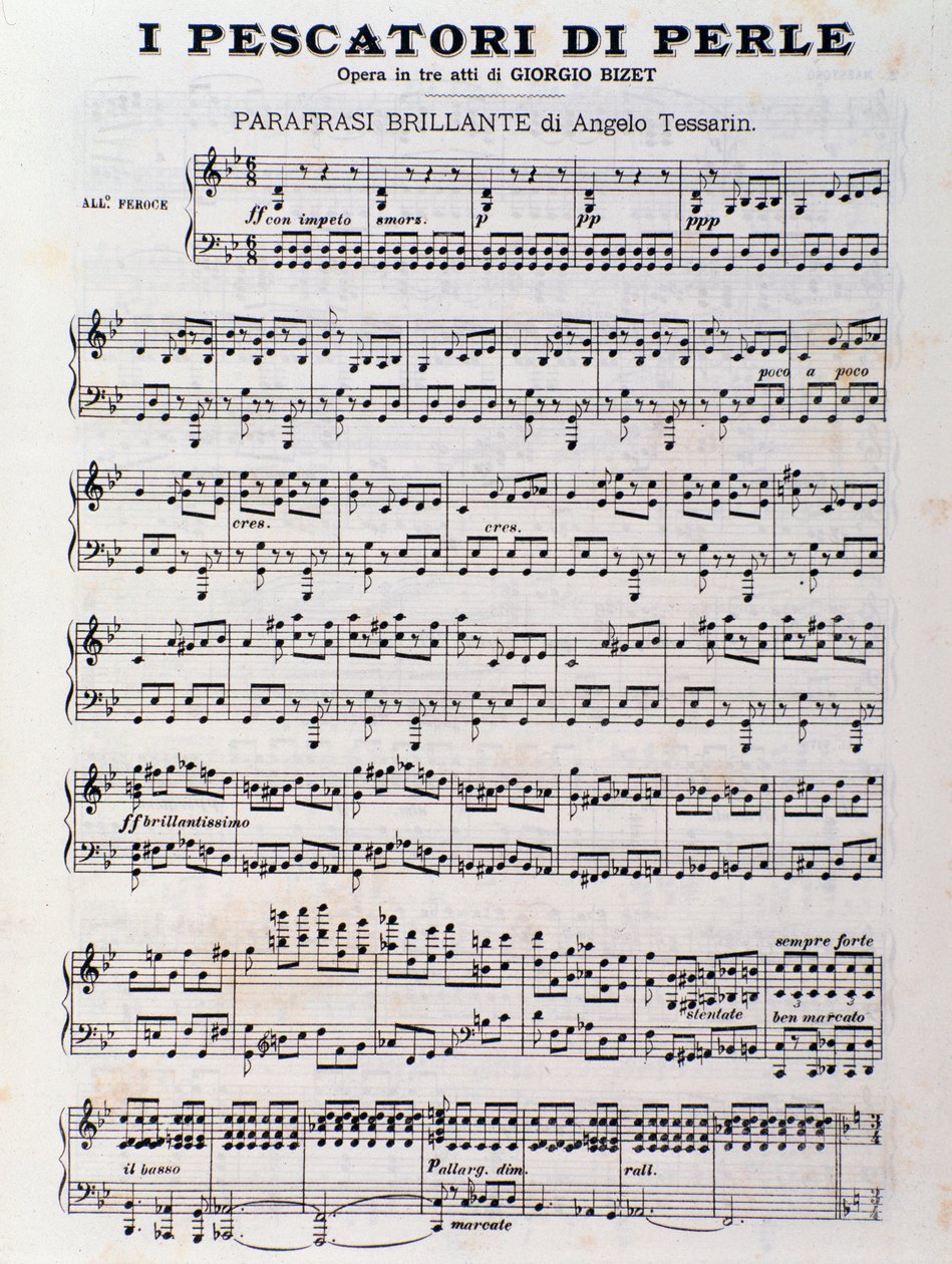 Notenblatt für Die Perlenfischer, Oper von Georges Bizet von Unknown artist