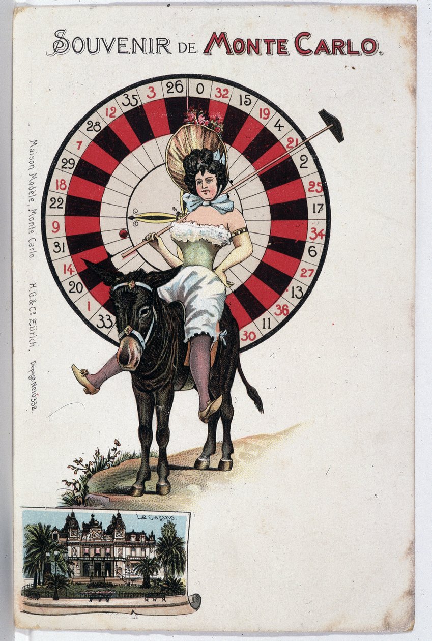 Souvenir-Postkarte von Monte Carlo, Ende des 19. Jahrhunderts von Unknown artist