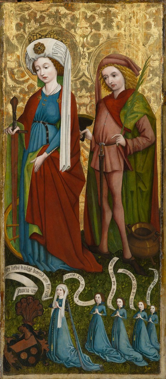 St. Katharina und St. Vitus mit Anna von Freiberg und ihren Töchtern von Unknown artist