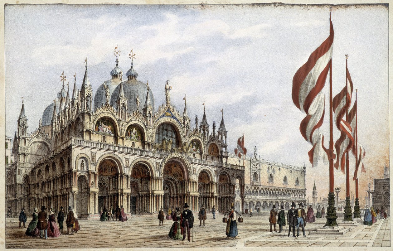 Markusdom - in "Album der Hauptansichten von Venedig", illustriert von Marco Moro, Ed. Gio Brizeghel, ca. 1840 von Unknown artist