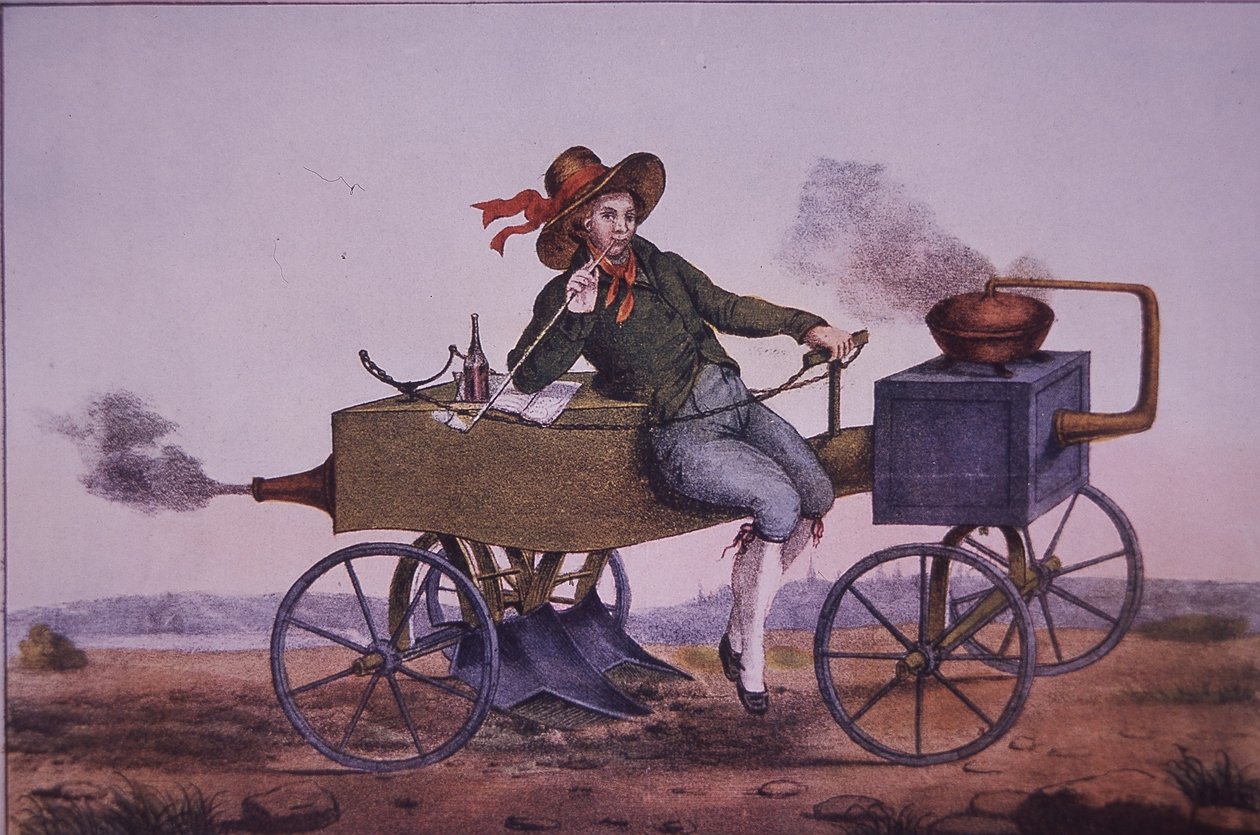 Dampfpflug, frühes 19. Jahrhundert von Unknown artist