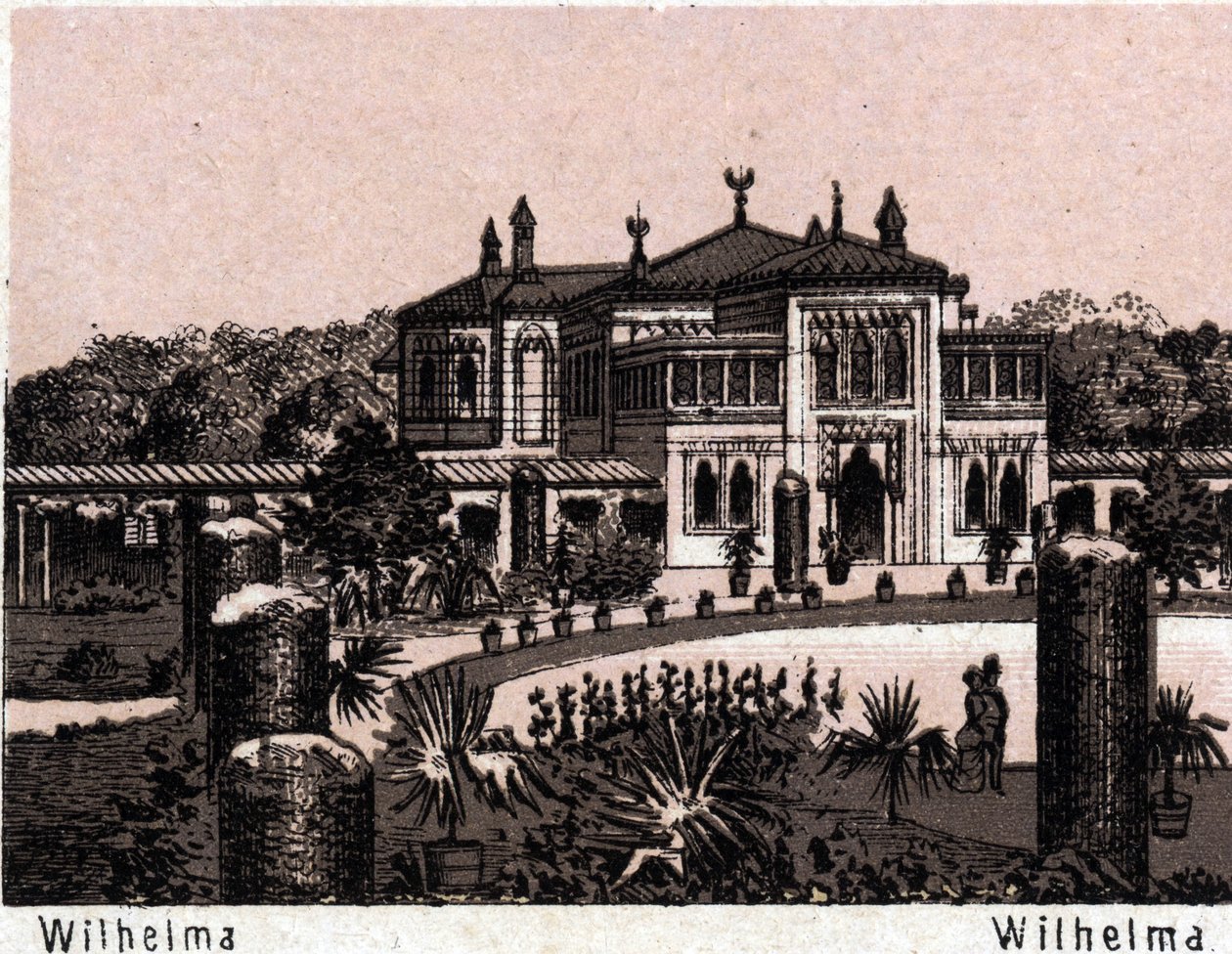 Stuttgart, Deutschland: Blick auf Wilhelma. Aus „Die Welt illustriert 168 Ansichten“ (spätes 19. Jahrhundert) von Unknown artist