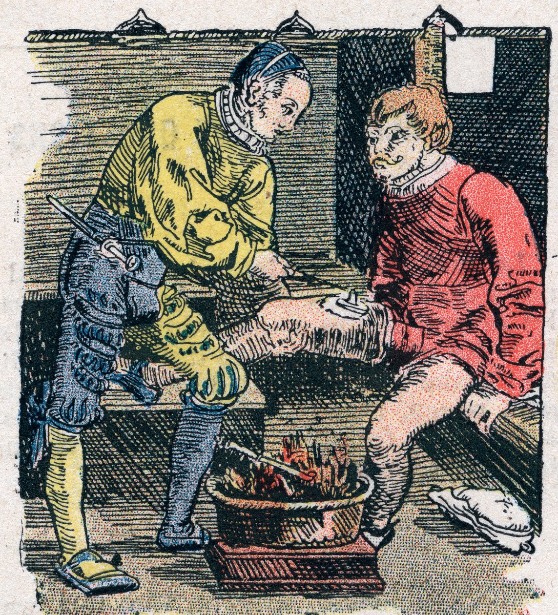 Chirurg, der 1528 eine Wunde versorgt. von Unknown artist