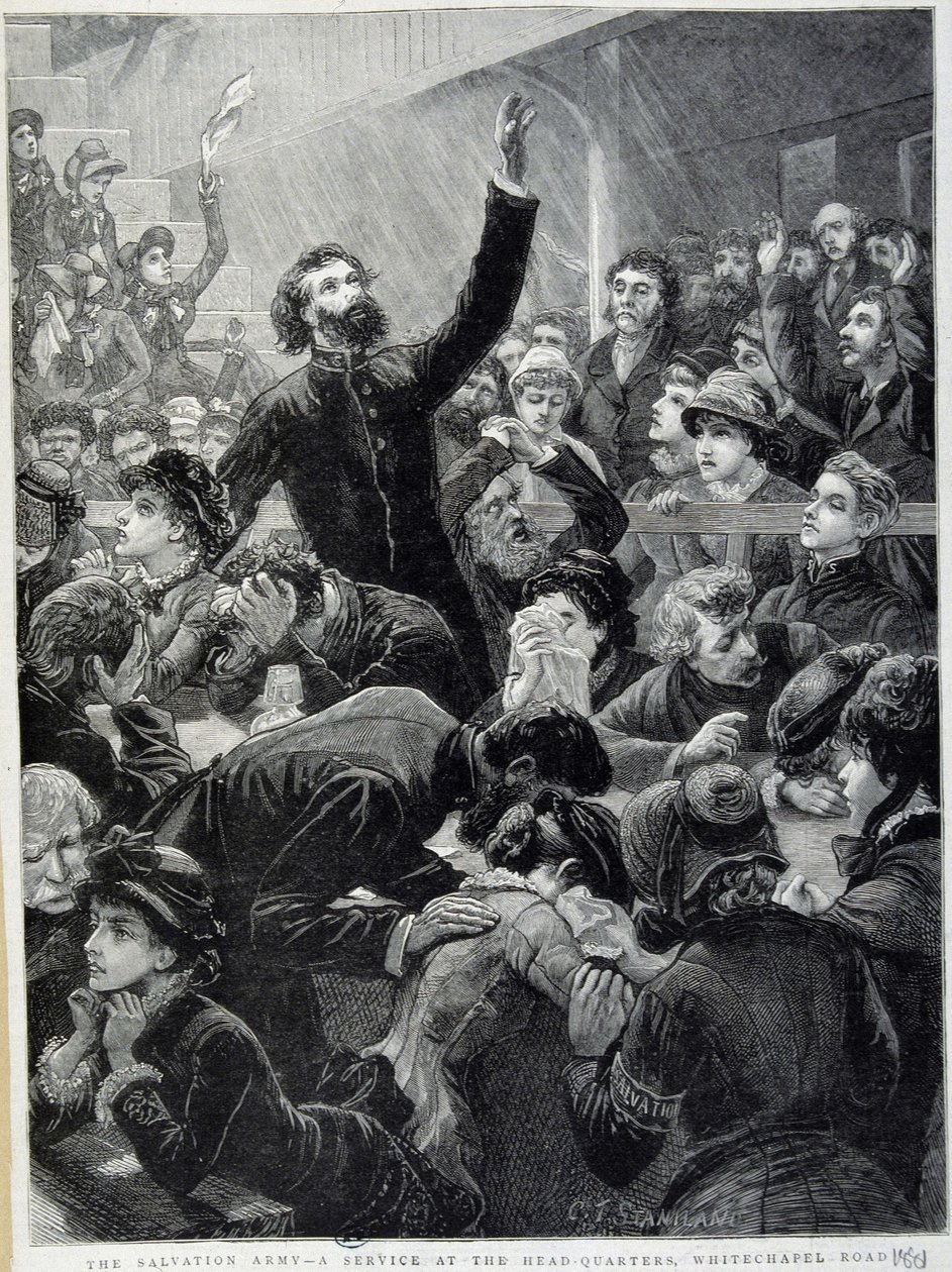 Die Heilsarmee - Verteilung am Hauptquartier Whitechapel Road im Jahr 1881 von Unknown artist