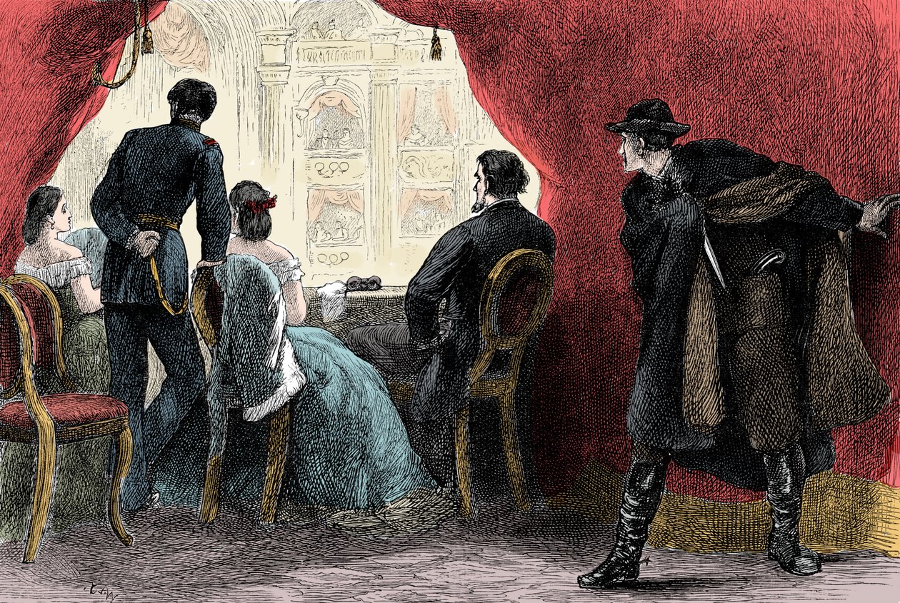 Die Ermordung von Abraham Lincoln durch John Wilkes Booth im Ford