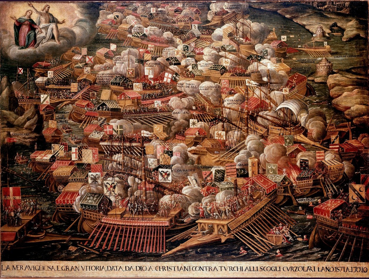 Die Schlacht von Lepanto vor der Küste Griechenlands, 1571 von Unknown artist